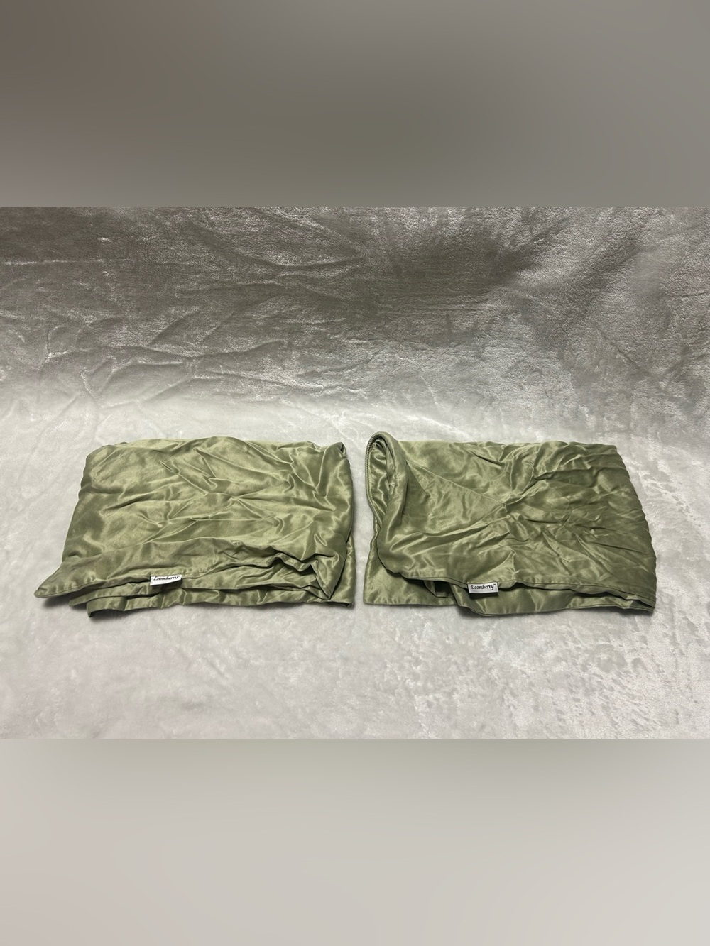 2 green loomberry 100% Mulberry Silk standard pillowcases pillowcase